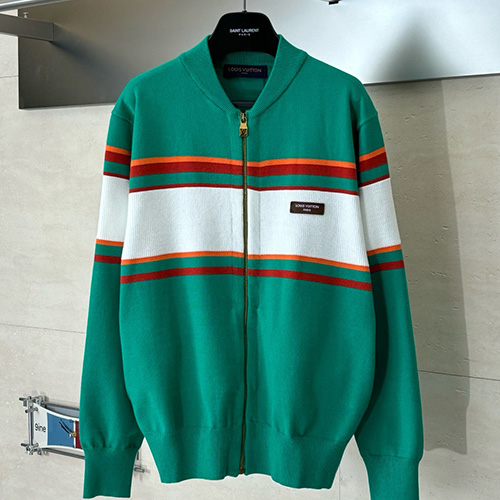 [홍콩명품.LOUIS VUITTON] 루이비통 26SS 로고 니트 가디건 집업 자켓 (그린), BM24817, KK, 레플리카의류,미러급사이트