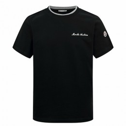 [홍콩명품.MONCLER] 몽클레어 26SS 로고 자수 반팔 티셔츠 (블랙), BM24833, JL, 레플리카의류,미러급사이트