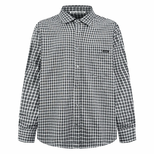 [홍콩명품.ACNE STUDIO] 아크네스튜디오 26SS 로고 체크패턴 울 남방 셔츠 (블랙-화이트), BM24843, JL, 레플리카의류,미러급사이트