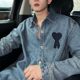 [홍콩명품.AMI] 아미 26SS 로고 자수 데님 남방 셔츠, BM24844, JL, 레플리카의류,미러급사이트