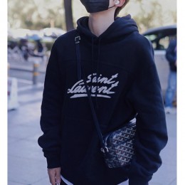 [홍콩명품.YSL] 입생로랑 26SS 로고 프린트 후드 티셔츠 (블랙), BM24845, JL, 레플리카의류,미러급사이트