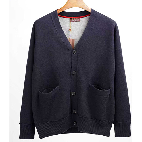 [홍콩명품.Loro Piana] 로로피아나 26SS 로고 캐시미어 V넥 니트 가디건 (네이비), BM24851, JL, 레플리카의류,미러급사이트