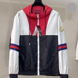 [홍콩명품.Gucci] 구찌 26SS 로고 GG수프림 후드 바람막이 자켓 (블랙-화이트-레드), BM24881, KSM, 레플리카의류,미러급사이트