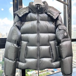 [홍콩명품.MONCLER] 몽클레어 26SS 로고 Couyere 구스다운 후드 패딩 자켓 (그레이), BM24895, KSM, 레플리카의류,미러급사이트