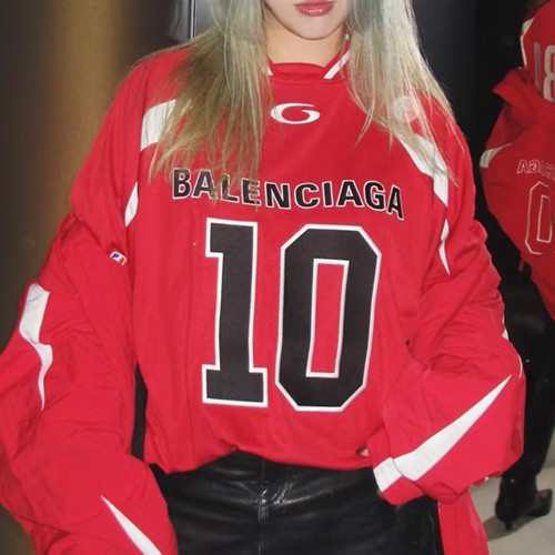 [홍콩명품.BALENCIAGA] 발렌시아가 26SS 로고 NBA 콜라보 반팔 티셔츠 (레드), BM24920, KK, 레플리카의류,미러급사이트