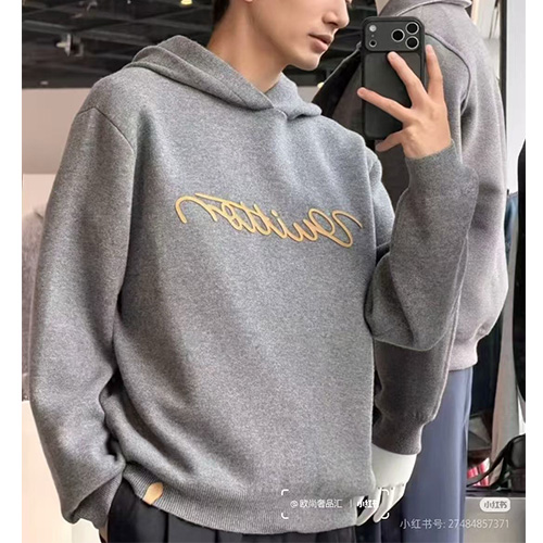 [가격문의][홍콩명품.LOUIS VUITTON] 루이비통 26SS 로고 니트 후드 티셔츠 1AJSNV (그레이), BM24932, KK, 레플리카의류,미러급사이트