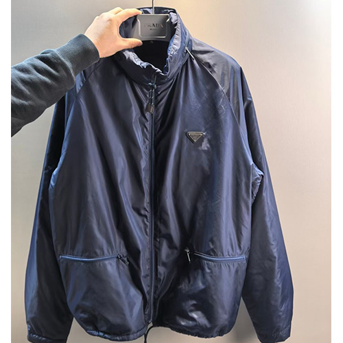 [가격문의][홍콩명품,PRADA] 프라다 26SS 삼각로고 플리스 후드 바람막이 자켓 (블루), BM24942, JL, 레플리카의류,미러급사이트