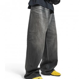 [홍콩명품.BALENCIAGA] 발렌시아가 26SS 로고 오버핏 데님 팬츠 진 청바지 (다크그레이), BM24951, JL, 레플리카의류,미러급사이트