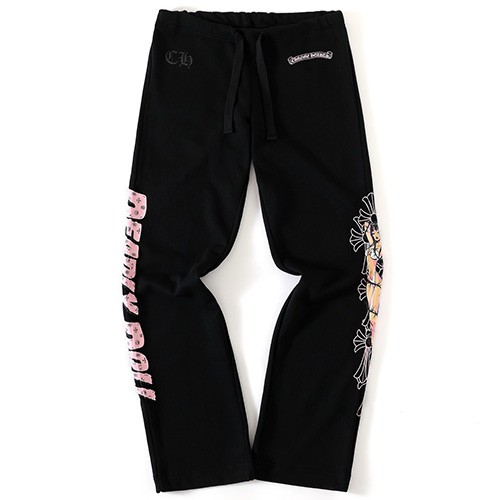 [홍콩명품.Chrome Hearts] 크롬하츠 26SS 로고 Deadly doll 24 콜라보 조거 팬츠 바지 (블랙), BM25010, TT, 레플리카의류,미러급사이트