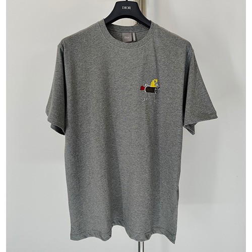 [홍콩명품,Christian Dior] 디올 26SS 로고 자수 반팔 티셔츠 (그레이), BM25025, TOP, 레플리카의류,미러급사이트