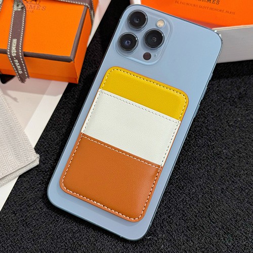 [홍콩명품.Hermes] 에르메스 26SS 로고 레더 가죽 아이폰 IPhone MagSafe (브라운-화이트-노랑), ET3526, HY, 홍콩명품의류,구매대행,온라인명품
