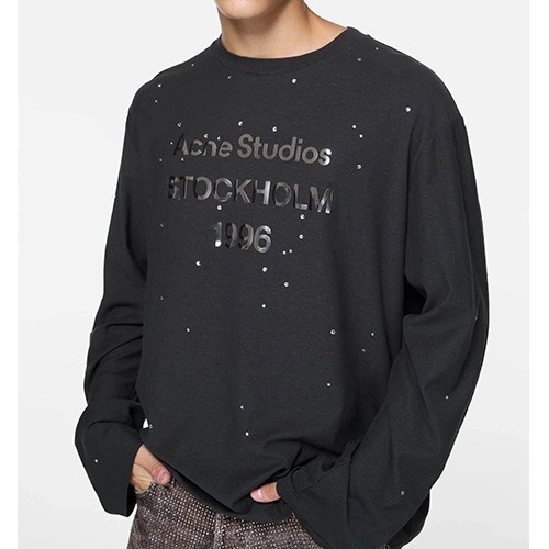 [홍콩명품.ACNE STUDIO] 아크네스튜디오 26SS 로고 프린트 긴팔 티셔츠 (2컬러), BM25090, YS, 레플리카의류,미러급사이트