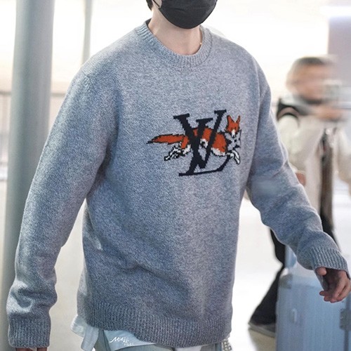 [홍콩명품.LOUIS VUITTON] 루이비통 26SS 로고 청키 울 크루넥 1AJBU1 (그레이), BM25102, YS, 무료배송