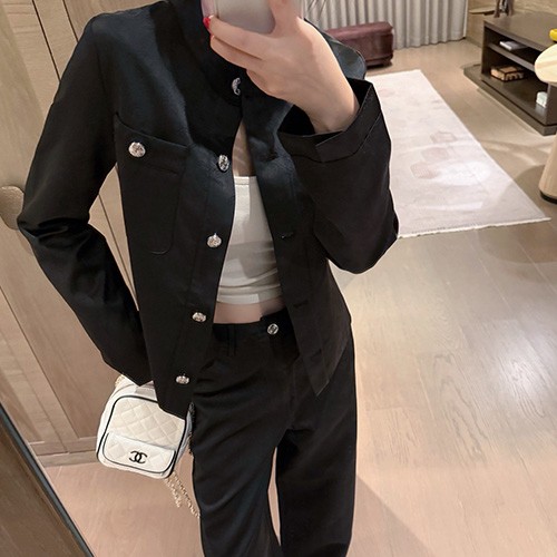 [홍콩명품.CHANEL] 샤넬 26SS 로고 패턴 여성 라운드넥 자켓 + 팬츠 바지 상하의 세트 (2컬러), BM25133, COCO, 무료배송
