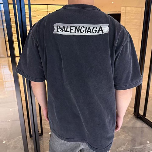 [홍콩명품.BALENCIAGA] 발렌시아가 26SS 로고 테이핑 빈티지 반팔 티셔츠, BM25213, JL, 무료배송