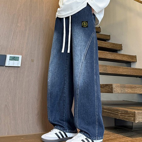 [홍콩명품.Stone Island] 스톤아일랜드 26SS 로고 오버핏 데님 팬츠 진 청바지 (2컬러), BM25248, KSM, 무료배송