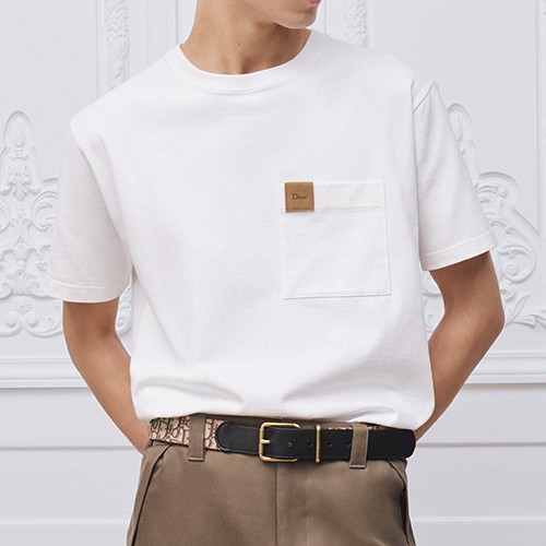 디올 로고 포켓 반팔 티셔츠 (화이트) 26SS