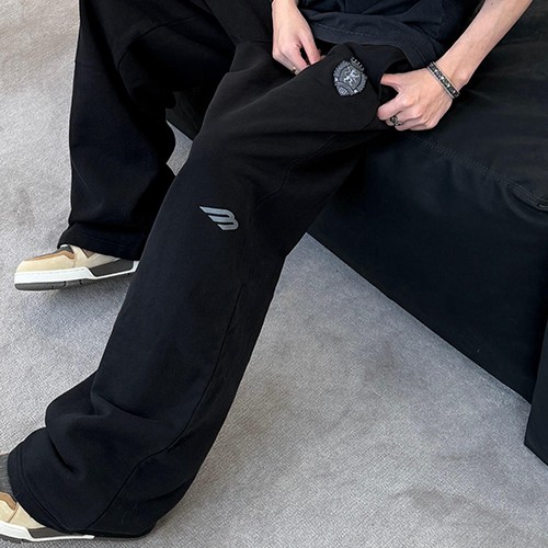 발렌시아가 로고 3B FOOTBALL BAGGY 조거 팬츠 바지 (블랙) 26SS