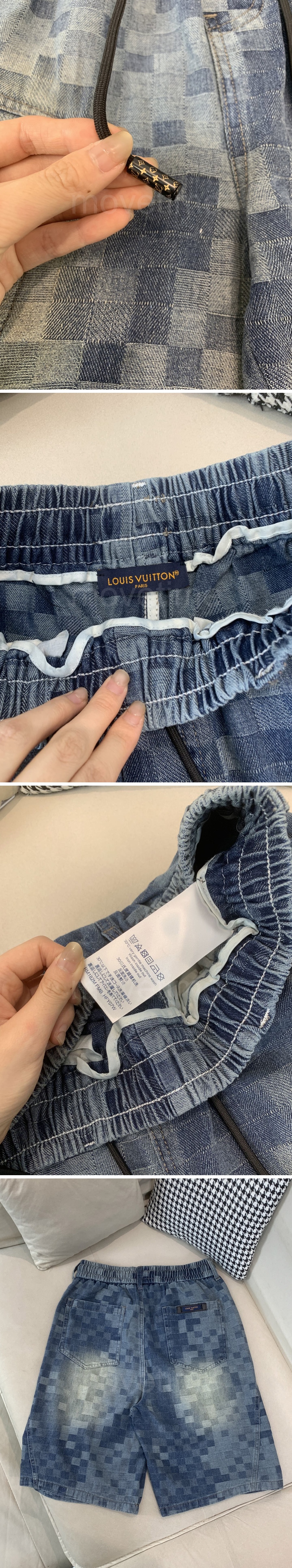 루이비통 로고 다미에 데님 쇼츠 반바지 26SS 상세이미지 3