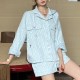 디올 로고 여성 오블리크 데님 후드 자켓 (스카이블루) 26SS