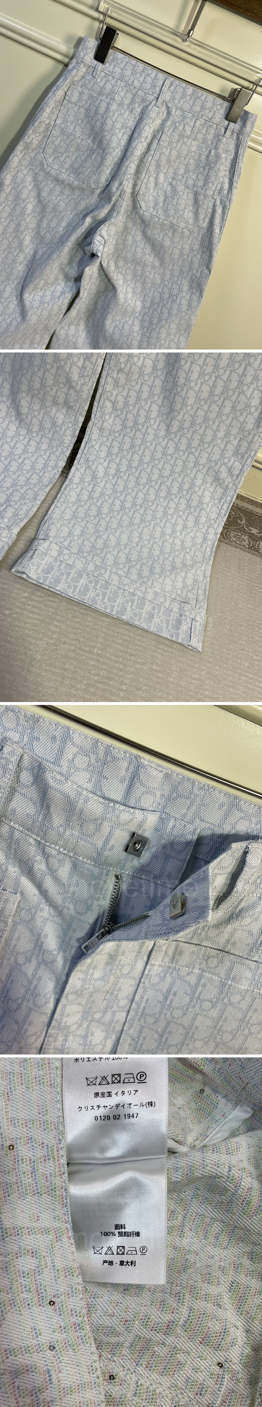 디올 로고 여성 오블리크 오버핏 데님 팬츠 진 청바지 (스카이블루) 26SS 상세이미지 4