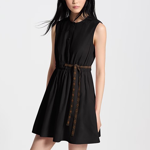 루이비통 로고 여성 슬리브리스 원피스 1AK14O (블랙) 26SS