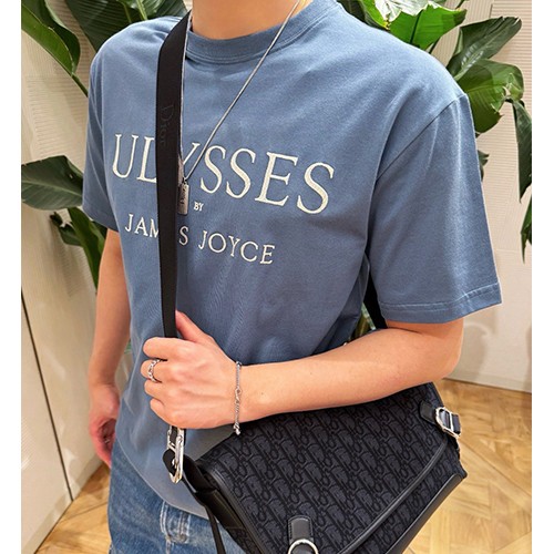 디올 로고 Ulysses 자수 반팔 티셔츠 (블루) 26SS