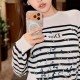 디올 로고 여성 스트라이프 니트 스웨터 (화이트) 26SS