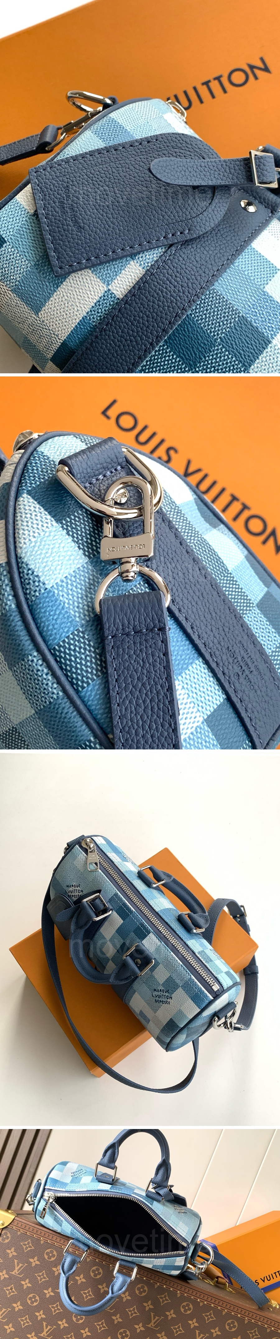 루이비통 로고 다미에 Keepall Bandouliere 25 토트백 핸드백 M28600 (블루) 26SS 상세이미지 3