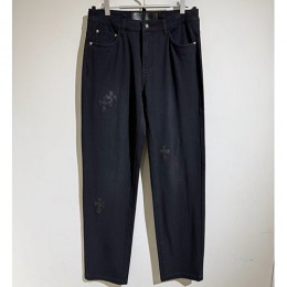 크롬하츠 로고 크로스 데님 팬츠 진 청바지 (블랙) 26SS