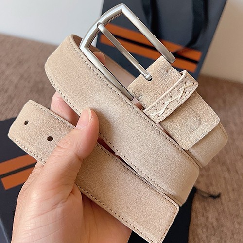 로로피아나 로고 레더 가죽 3.5cm 벨트 (4컬러) 26SS
