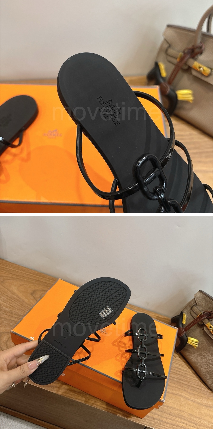 에르메스 여성 A Eclair 레더 가죽 슬리퍼 26SS 상세이미지 7