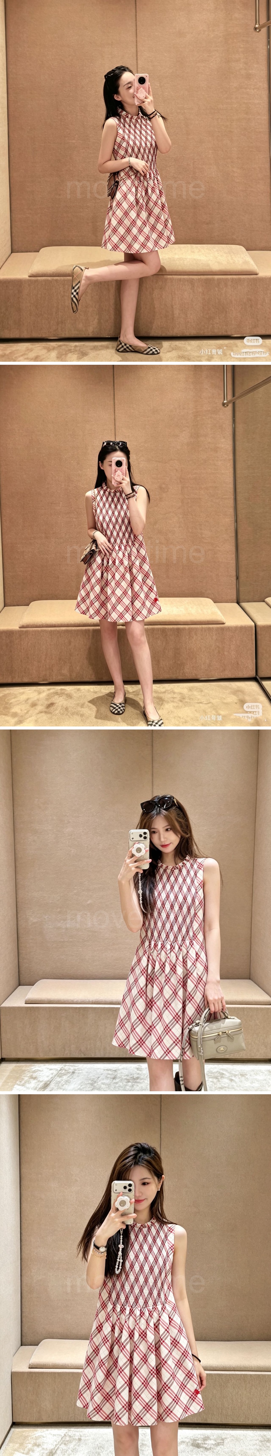 버버리 여성 체크패턴 슬리브리스 원피스 26SS 상세이미지 3