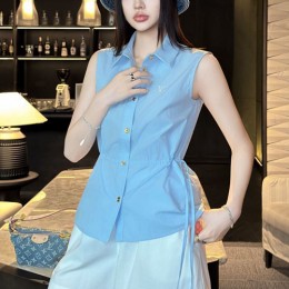 루이비통 여성 LV자수 카라 슬리브리스 셔츠 26SS