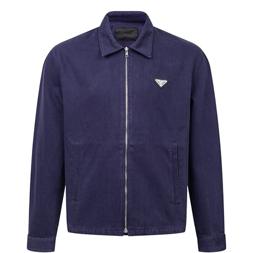 프라다 삼각로고 데님 카라 집업 자켓 26SS