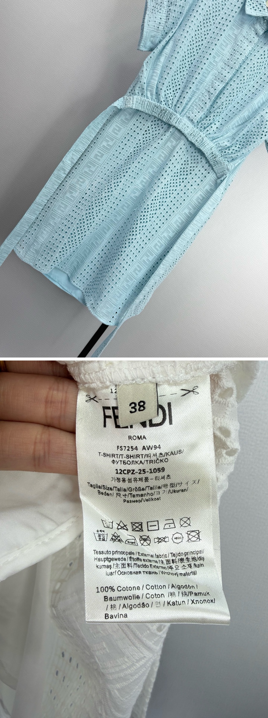 펜디 여성 시스루 반팔 셔츠 원피스 26SS 상세이미지 6