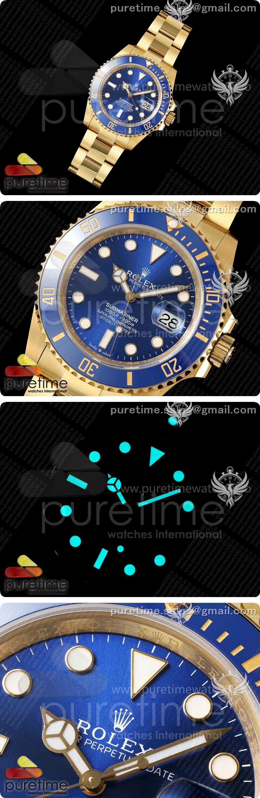 로렉스 서브마리너 41mm 옐로우골드 126618 LB 블루 세라믹 WF 1:1 베스트 에디션 JH3235 상세이미지 2