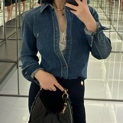 입생로랑 여성 데님 남방 셔츠 26SS