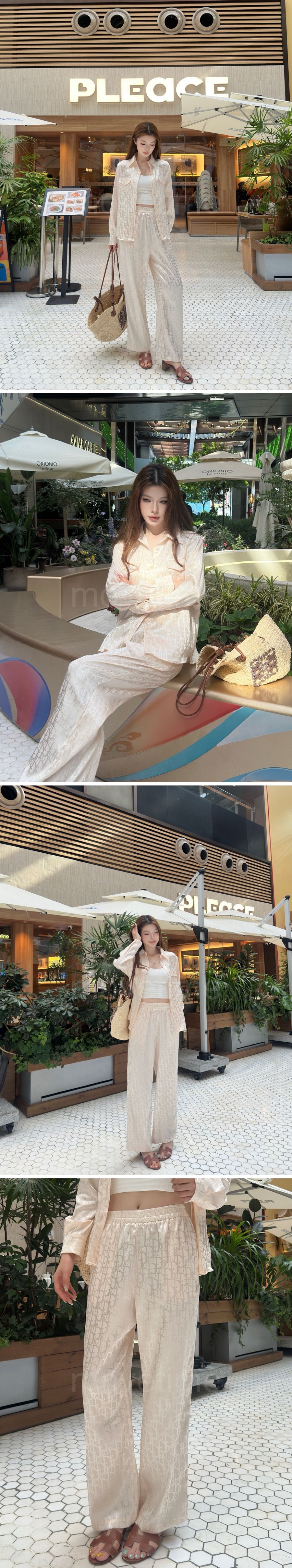디올 여성 오블리크 블라우스 셔츠 + 조거 팬츠 바지 상하의 세트 26SS 상세이미지 2