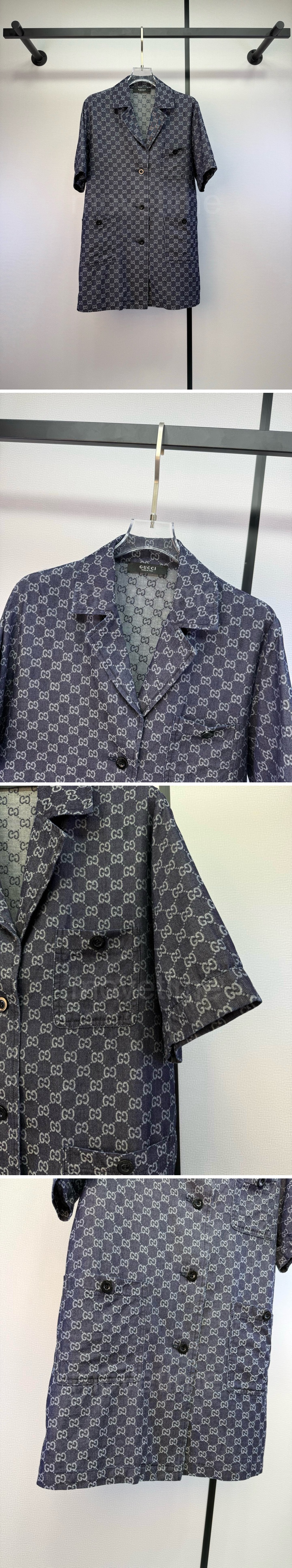 구찌 여성 GG수프림 데님 반팔 셔츠 자켓 26SS 상세이미지 2