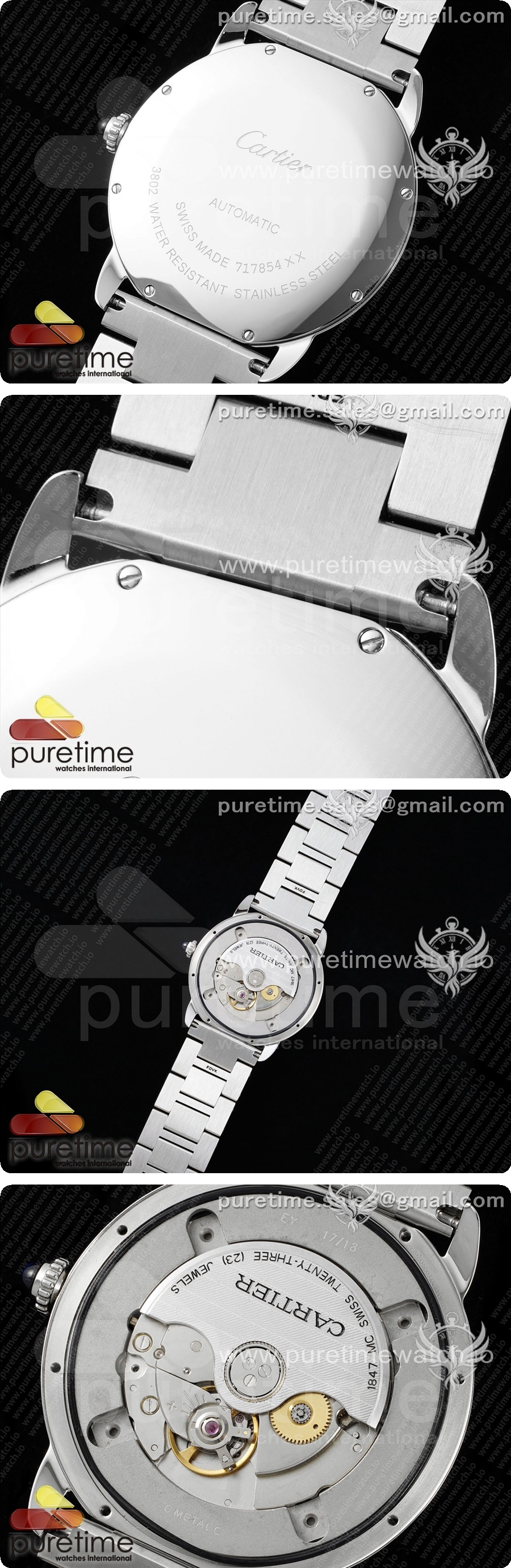 까르띠에 론드 솔로 42mm 스테인리스 스틸 AF 1:1 베스트 에디션 화이트 다이얼, 스테인리스 스틸 브레이슬릿, 미요타 9015 상세이미지 5