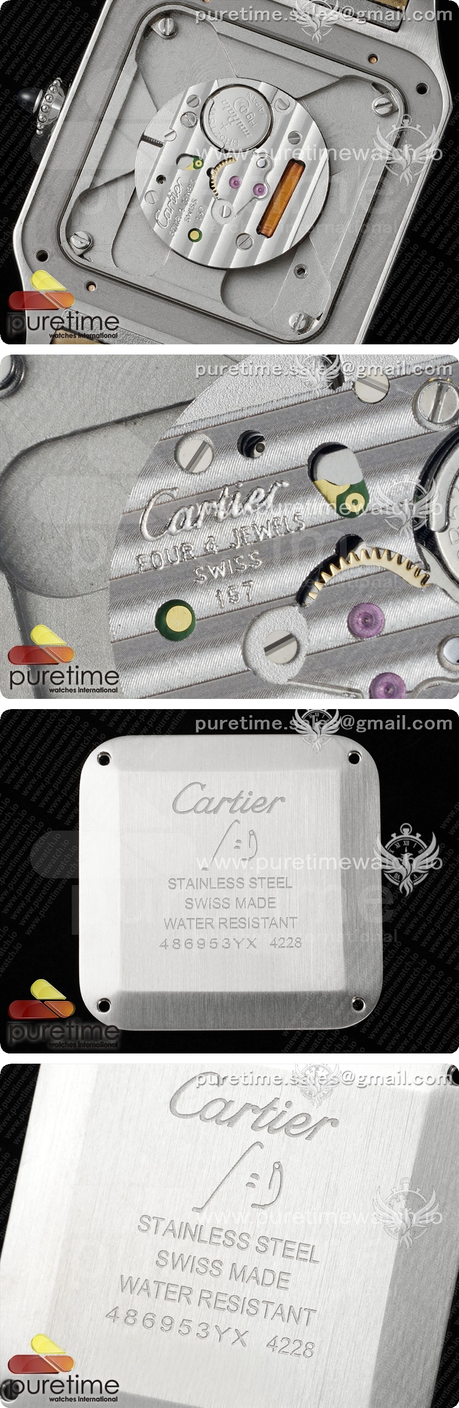 까르띠에 산토스 듀몽 31.4mm 스테인리스 스틸 AF 1:1 베스트 에디션 실버 다이얼 브라운 가죽 스트랩 A157 상세이미지 5
