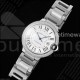 까르띠에 발롱 블루 42mm 스테인리스 스틸 CHF 1:1 베스트 에디션 화이트 텍스처 다이얼 2라인 다이아몬드 베젤 스테인리스 스틸 브레이슬릿 A2824