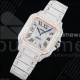 까르띠에 산토스 40mm 풀 다이아몬드 스테인레스스틸/로즈골드 TWF 베스트 에디션 SS 다이아몬드 로마 숫자 다이얼 브레이슬릿 MIYOTA 9015