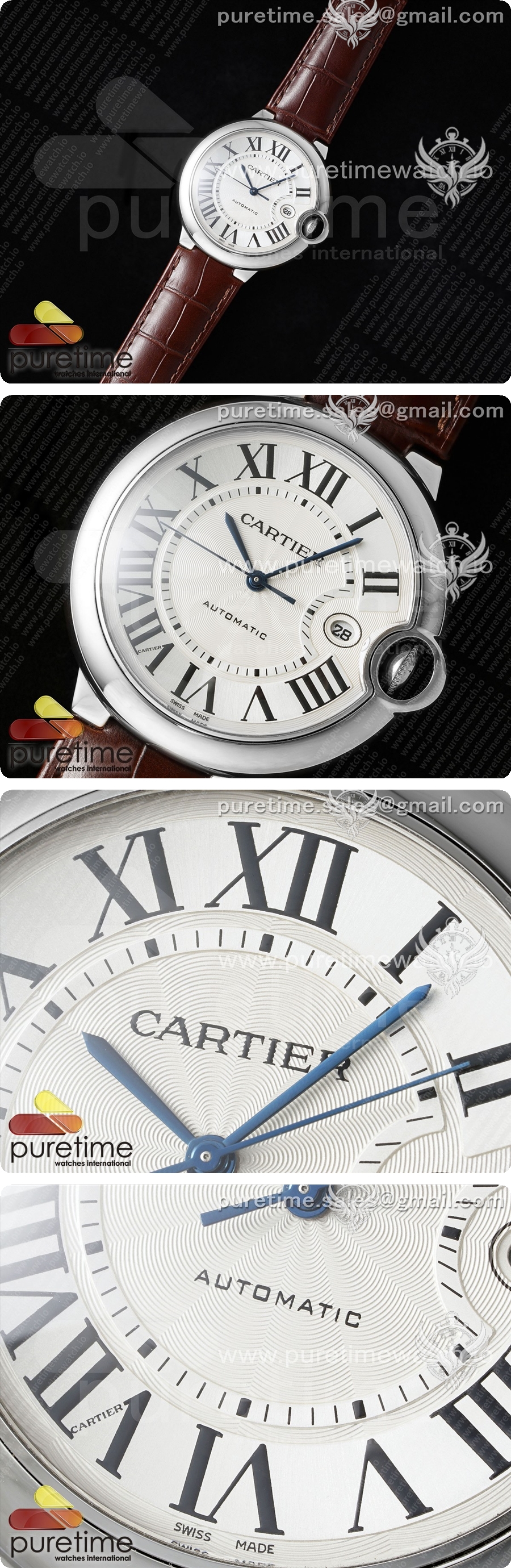 까르띠에 발롱블루 42mm 스테인리스 스틸 AF 1:1 베스트 에디션 화이트 텍스처 다이얼A2824 V5 상세이미지 2