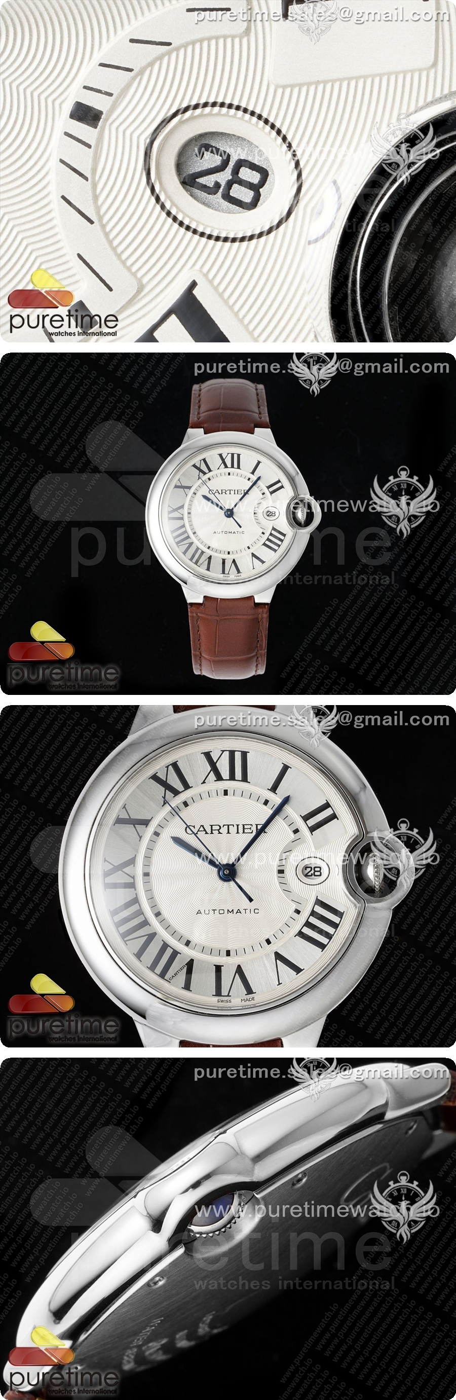 까르띠에 발롱블루 42mm 스테인리스 스틸 AF 1:1 베스트 에디션 화이트 텍스처 다이얼A2824 V5 상세이미지 3