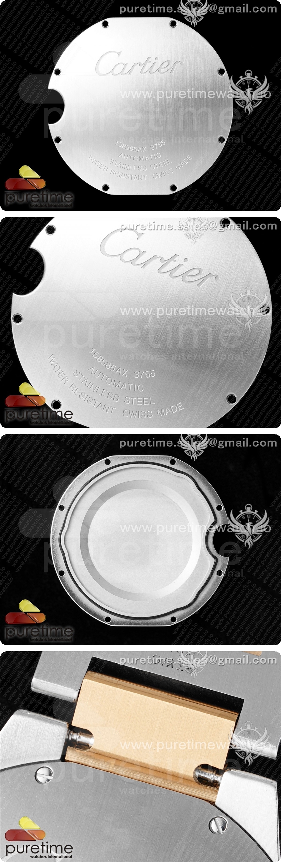 까르띠에 발롱 블루42mm 스테인레스 스틸/로즈골드 AF 1:1 화이트 텍스처 다이얼 A2824 V5 상세이미지 7