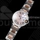 까르띠에 발롱블루 33mm 스테인레스 스틸/로즈골드 AF 1:1 핑크 자개 다이얼, SEIKO NH05A