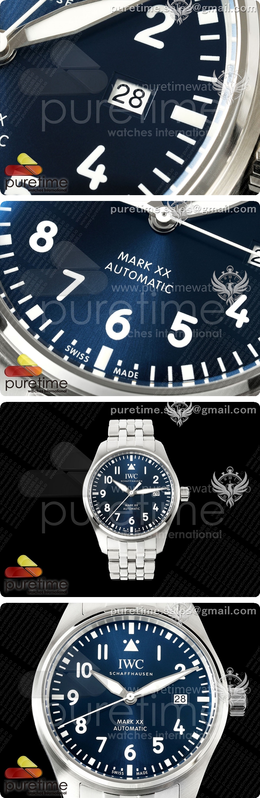IWC Mark XX MZF 1:1 블루 다이얼 SS 브레이슬릿 A2892 상세이미지 3