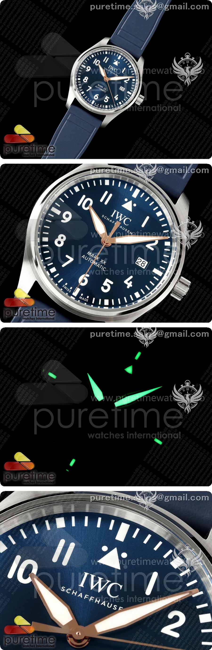 IWC Mark XX MZF 1:1 베스트 에디션 블루/로얄 로즈우드 다이얼, 블루 가죽 스트랩 A2892 상세이미지 2